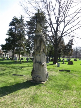 All Saints Parish Cemetery Chicago IL April 22nd 2013 WOW tree stump angel cross 001
